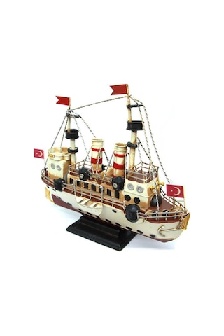 Dekoratif Retro Metal Buharlı Gemi Vintage 34cm No.1