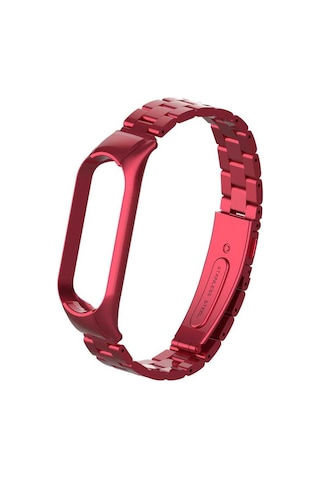 Xiaomi Mi Band 5 Uyumlu Krd-04 Metal Mkst Kordon-kırmızı