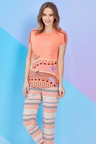 Roly Poly Kadın Kısa Kollu Bisiklet Yaka Pijama Takımı (3259)