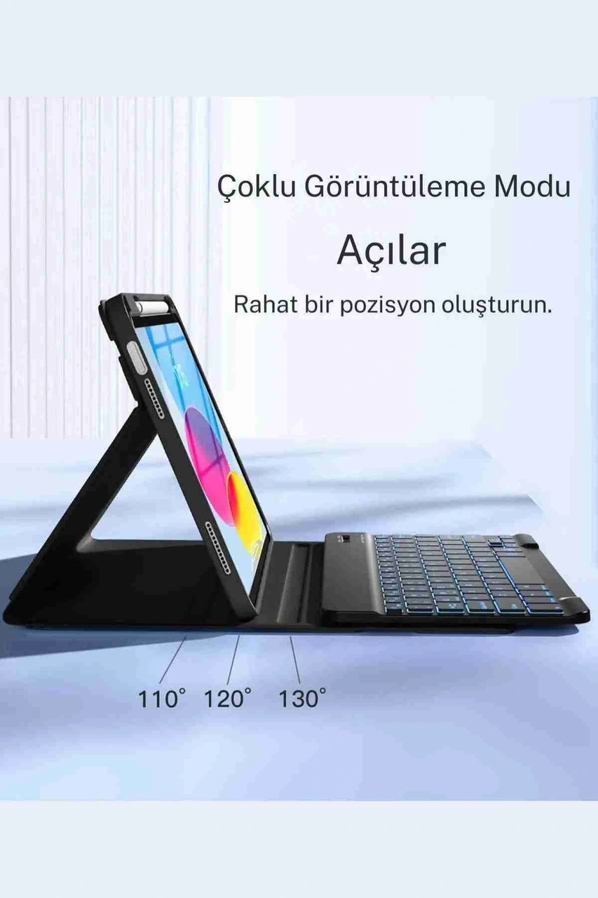 Samsung Galaxy Tab S6 Lite P610/p615/p613/p619 Uyumlu Klavyeli Tablet Kılıfı Klavye + Stand