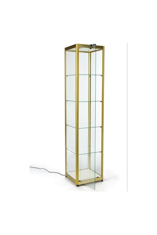 Led Aydınlatmalı Camlı Vitrin Koleksiyon Vitrini Dts400Gold Altın