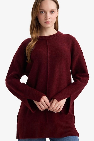 Defacto Loose Fit Bisiklet Yaka Triko Kazak Tunik F4547ax25wnbr181 Bordo-br181