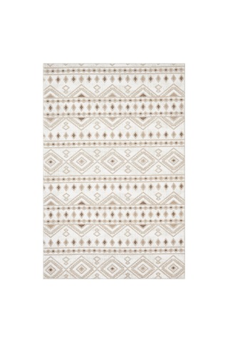 Raschel Carpet Premium Yıkanabilir Leke Tutmaz Mutfak Halısı Etnik Desen Bej Özel Seri Kaymaz Taban Halı Çok Renkli