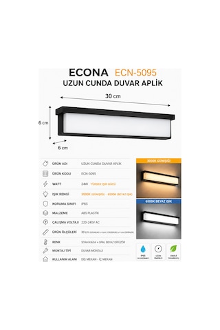 24w Uzun Cunda Led Duvar Aplik 3000k Günışığı Modern Şık Dış Mekan Ve İç Mekan Aydınlatma,duvar Lambası,kapı Girişi, Çok Şık Bahçe Duvar Led Aplik Günışığı-3000k