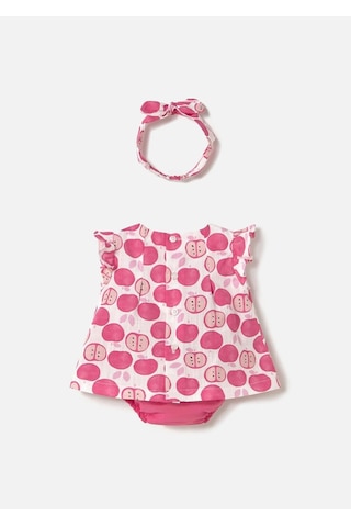 Kız Bebek Saç Bantlı Alt Üst Takım Pembe 1260 Pembe