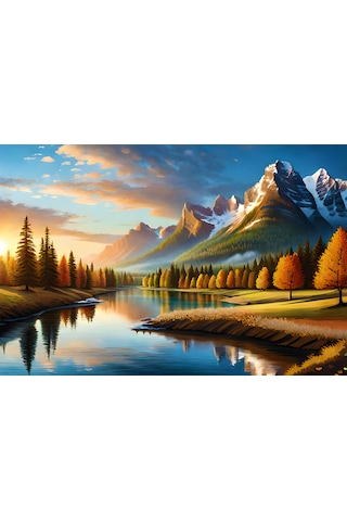 Aden Dijital Dekoratif Doğadan Bir Parça Manzara Dekor Kanvas Tablo Çok Renkli