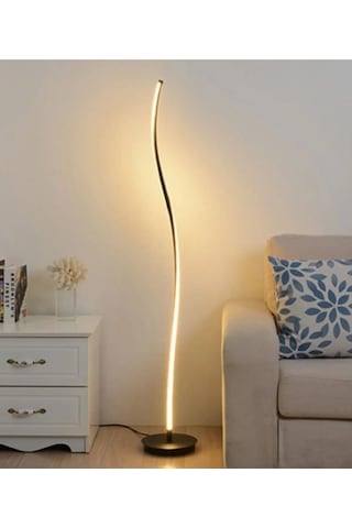 Modern Kıvrımlı Siyah Kasa 3 Renk Lambader Siyah