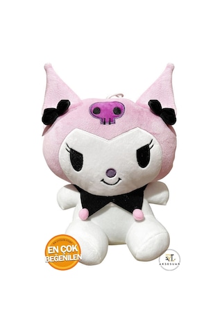 Pembe Kuromi Peluş Oyuncak - Yumuşak Kumaşlı 35 Cm Büyük Boy Kuromi Pembe