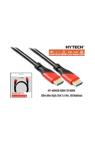 Hytech Hy-hdm20 Hdmi To Hdmi 20m Altın Uçlu 24k 1.4 Ver 3d Kablosu Kdo