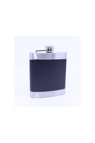 Siyah - Krom Cep Matarası-flask 7 Oz