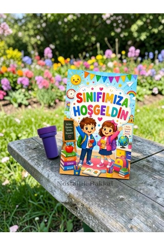 Sınıfımıza Hoşgeldin Yazılı 20 Adet Hediye Seti 1. Sınıf- Sene Başı Hatırası Mühür Istampa Tebrik Kartı Hediyeli