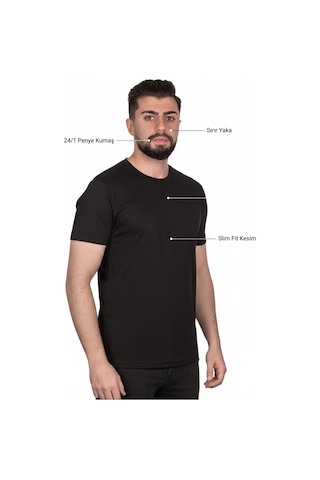 Luxıc Core Unisex Siyah %100 Pamuk Basic Tişört Bisiklet Yaka Kısa Kol Rahat Kesim Günlük Yazlık Xl - Lcr-ts-sıyah