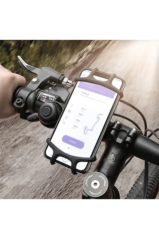Floveme Universal Silikon Bisiklet Motosiklet Telefon Tutucu (119416425)-Siyah