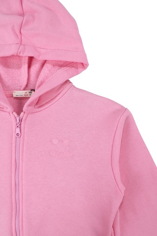 Bebegen Kız Cocuk Pembe Colorful Kapüşonlu Hırka Çok Renkli