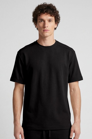 Siyah Oversize Fit Yumuşak Dokulu Basic Erkek Şort Takım - 85274 Siyah