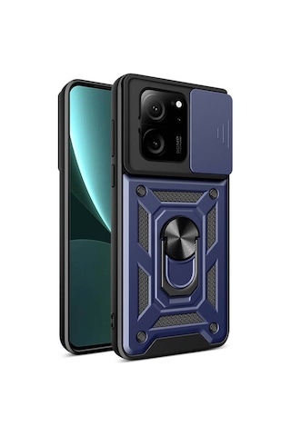 Nihcase Xiaomi Mi 13t Kılıf Magnetik Standlı Kamera Korumalı Slide Sürgülü Cover Kapak
