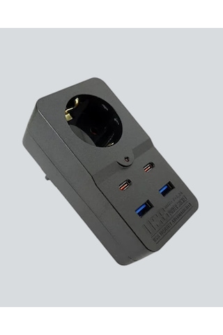Termal Korumalı Priz Otomatik Çocuk Kilidi 4 Usb Type C 0-2