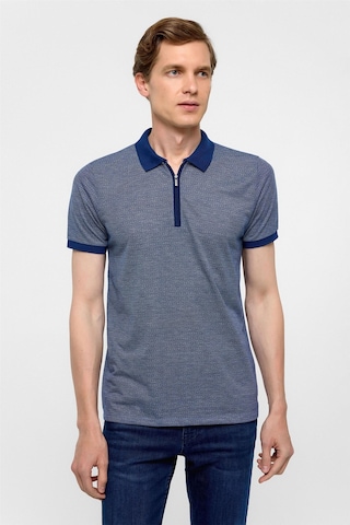 Süvari Lacivert Slim Fit Baskılı Polo Yaka Tişört