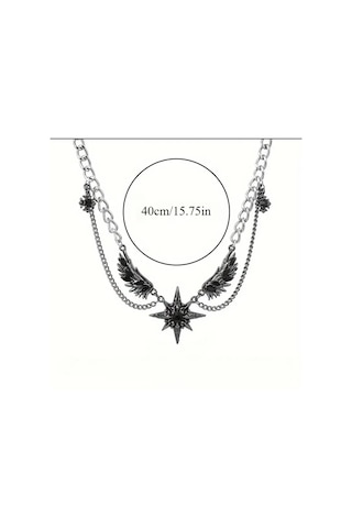 Dükkan Design Çelik Çoklu Yıldız Gotik Kolye Siyah