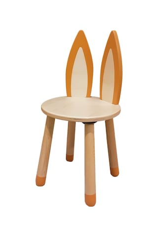 Woodnjoy Wood & Joy Doğal Ahşap Renkli Çocuk Sandalye Tilki Turuncu