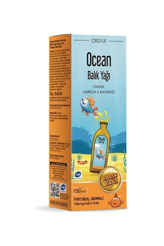 Ocean Balık Yağı Şurup Portakal Aromalı 150 ML