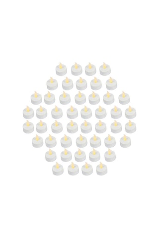 48'li Paket Gerçekçi Ve Parlak Pil İle Çalışan Titrek Alevsiz Led Isıtma Işıkları, Piller Dahil - Sarı Diğer