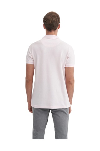 Cazador Erkek Polo Yaka Slim Fit Pike Düz Pamuklu Tişört Pudra