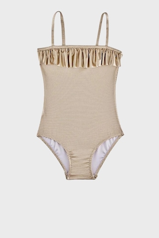 Slipstop Zelma Gold Junior İnce Askılı Hızlı Kuruyan Uv Korumalı Mayo Kız Çocuk Mayo Sm2614000103 Altın
