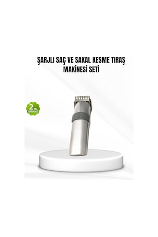 Şarjlı Saç Ve Sakal Kesme Makinesi Paslanmaz Çelik Bıçak, Ayarlanabilir Başlık 1 - 2 Saat