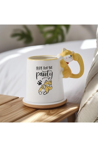 Aryıldz Tails Kedi Figürlü Kupa 545ml 278390 Beyaz - Sarı