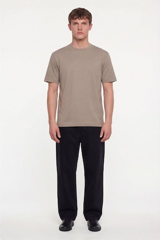 Sabri Özel Erkek Camel Normal Kesim Regular FitPamuk Dokuma Bisiklet Yaka Basic T-shirt