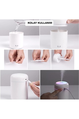 Robeve 300 Ml Ultrasonik Hava Nemlendirici Işıklı Buhar Makinesi Ve Aroma Difüzörü H2o Nemlendirici