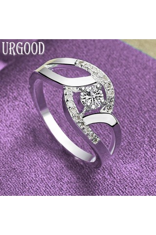 925 Ayar Gümüş Aaa Zirkon Yüzük Hediye Charm Düğün Takı 9