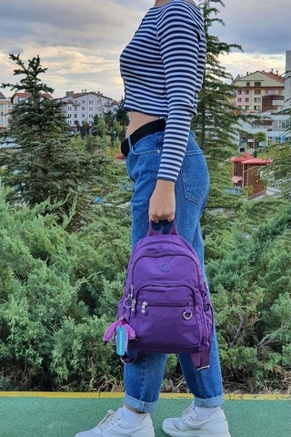 Duomino Mor Sırt Çantası Günlük Mini Boy By Nemo Group-Mor