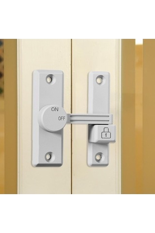 Besthome1 Stabil Sürgülü Beyaz Kapı Mandalı Koruması Ev Ofis Ahır Suntek Model