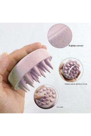 Koodmax Duş Tarağı Yumuşak Silikon Saç Yıkama Saç Derisi Masaj Tarağı - Pembe