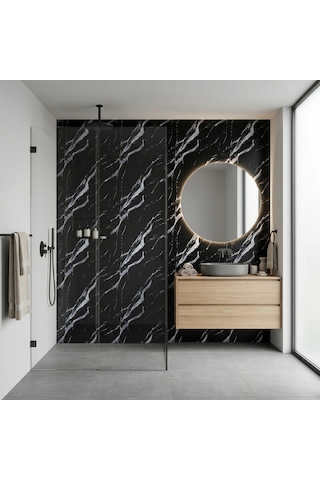 120 Cm X 280 Cm Duvar Paneli,salon,duvar,tv Ünitesi-siyah Mermer Desen Mt088-120x280