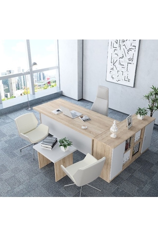 Cruz 3'lü Ofis Takımı  Model 8 Meşe Beyaz