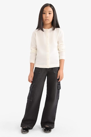 Defacto Kız Çocuk Bisiklet Yaka Düğmeli Hırka N8407a625auer233 Ekru