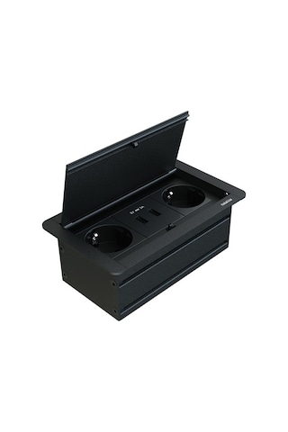 Metalline® Klip-line Bas-Aç Priz Sistemi Usb - Siyah