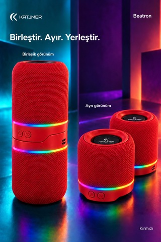 Spbtrn-001 Beatron Manyetik Ayrılabilir Bluetooth 5.4 Hoparlör 2 5 W, Tws, Tf Kart, Işıklı Kırmızı