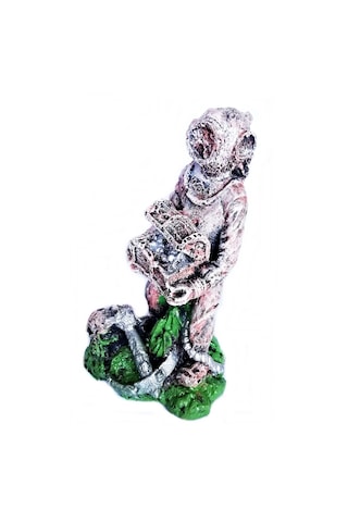 Balıkpet Gümüş Hazine Bulan Dalgıç Akvaryum Dekoru 13 CM