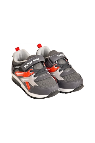 Mini Bonito Erkek Çocuk Cırtlı Bağcıklı Sneaker Günlük Spor Ayakkabı Gri
