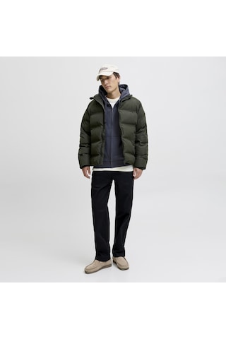 Jack & Jones Erkek Yüksek Dik Yaka Fermuarli Puffer Mont - Soho - 12278750 Rosin