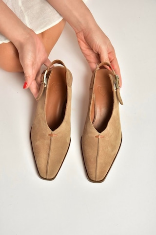 Fox Shoes Y654307302 Vizon Hakiki Deri Süet Kalın Topuklu Western Ayakkabı vizon