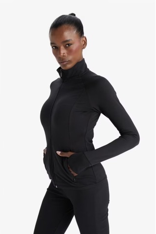 Soft&Basic Kadın Tayt Takım Polyester Paçası Tül Detaylı Yüksek Bel Tayt Ve Hırka Siyah