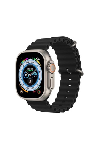 Apple Uyumlu Watch 10 Serisi 46mm Redclick Krd-75 Terletmez Dalgalı Tasarım Silikon Kordon