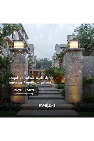 FoneLight Postila 30 cm LED Set Üstü Bahçe Aydınlatma Armatürü Antrasit Alüminyum IP65 Bahçe Duvar Aydınlatması