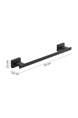 Atena Havluluk, Uzun, 35 Cm - Mat Siyah Mat Siyah