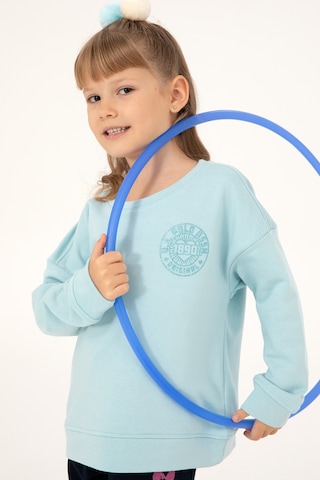 U.S. Polo Assn. Kız Çocuk Su Yeşili Bisiklet Yaka Basic Sweatshirt 50296391-VR083